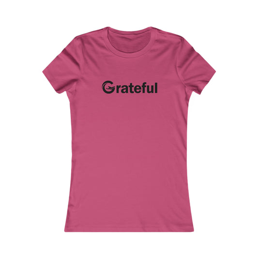 Grateful Women's Fitted Tee (Black Lettering Multiple Colors)