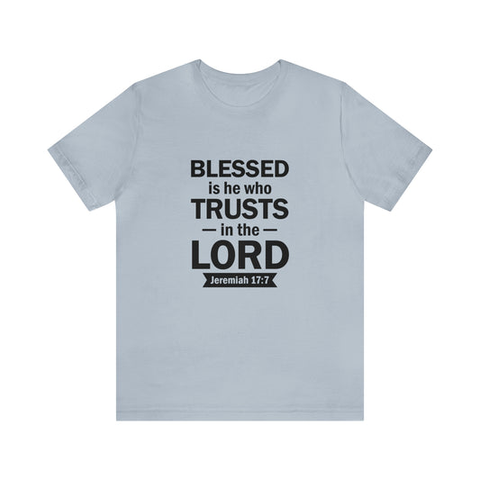 Blessed Men's Jersey Short Sleeve Tee (Multiple Colors Black Lettering)