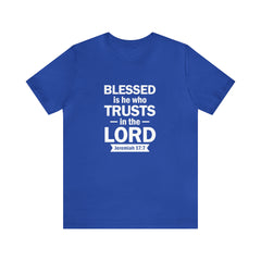 Blessed Men's Jersey Short Sleeve Tee (Multiple Colors White Lettering)