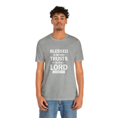 Blessed Men's Jersey Short Sleeve Tee (Multiple Colors White Lettering)