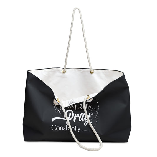 Travel and Pray Weekender Bag (Black & White)