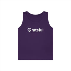 Grateful Men's Tank Top — Minimalist Inspirational Muscle Shirt