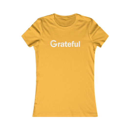 Grateful Women's Fitted Tee (White Lettering Multiple Colors)
