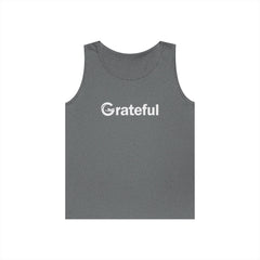 Grateful Men's Tank Top — Minimalist Inspirational Muscle Shirt