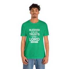 Blessed Men's Jersey Short Sleeve Tee (Multiple Colors White Lettering)