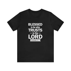 Blessed Men's Jersey Short Sleeve Tee (Multiple Colors White Lettering)