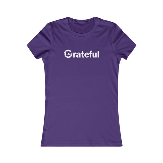 Grateful Women's Fitted Tee (White Lettering Multiple Colors)