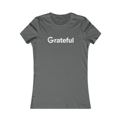 Grateful Women's Fitted Tee (White Lettering Multiple Colors)