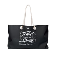 Travel and Pray Weekender Bag (Black & White)