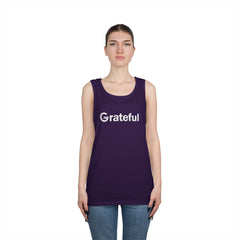 Grateful Men's Tank Top — Minimalist Inspirational Muscle Shirt