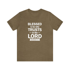 Blessed Men's Jersey Short Sleeve Tee (Multiple Colors White Lettering)