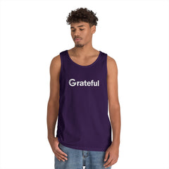 Grateful Men's Tank Top — Minimalist Inspirational Muscle Shirt