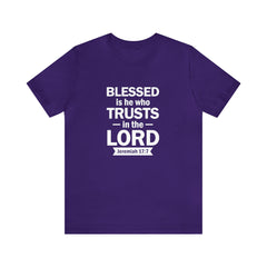 Blessed Men's Jersey Short Sleeve Tee (Multiple Colors White Lettering)