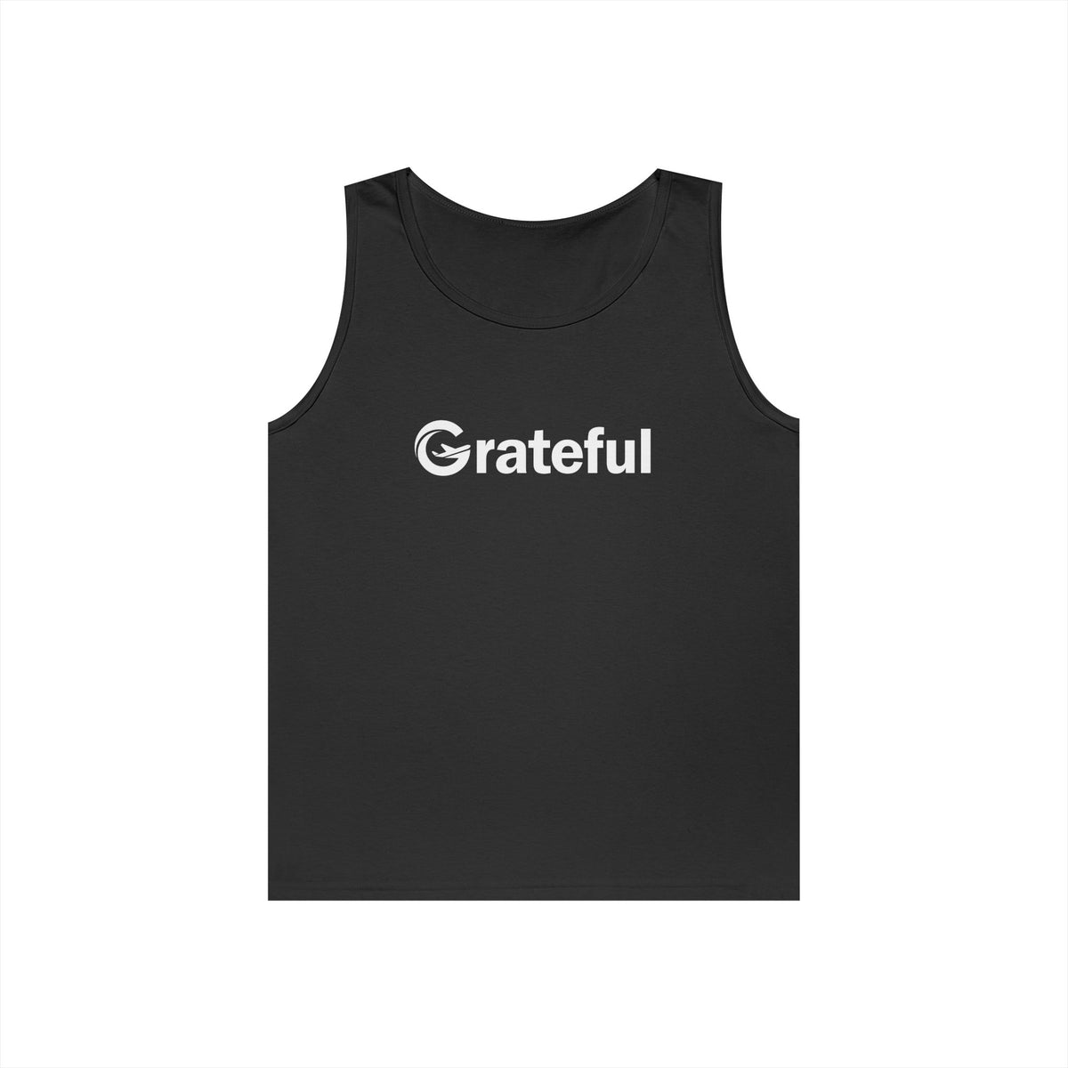 Grateful Men's Tank Top — Minimalist Inspirational Muscle Shirt