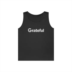 Grateful Men's Tank Top — Minimalist Inspirational Muscle Shirt