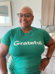 Grateful Women's Fitted Tee (White Lettering Multiple Colors)